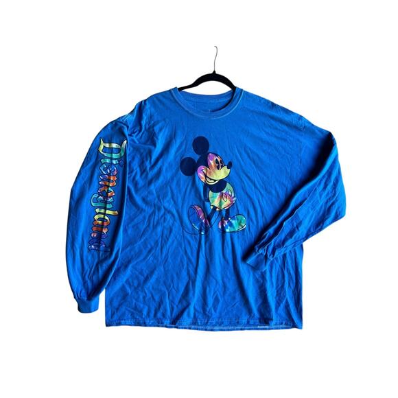 Disney Parks Other - Disney Parks Disneyland Men's Long Sleeve T-Shirt Blue Tie Dye Graphic Size XL
